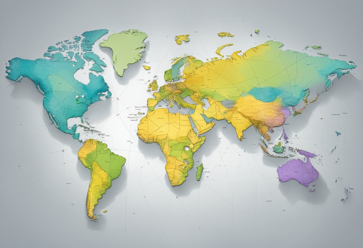 A global map with highlighted areas representing extraterritoriality laws